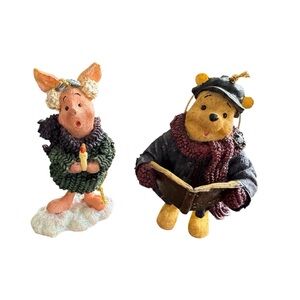 Set of 2 Winnie the Pooh Christmas Ornaments, For Disney by Boyd’s Bears, VTG